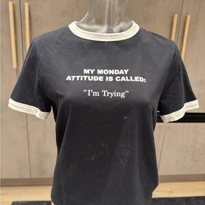 Women's Black Graphic Tee